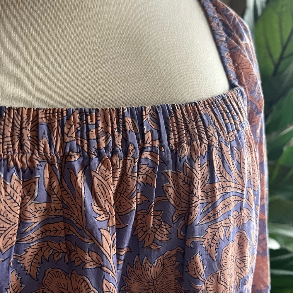 Cleobella Hattie Mini Dress Vine Block Print Boho Organic Cotton S - Picture 7 of 15